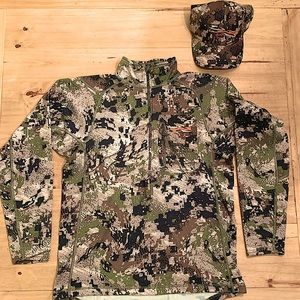SITKA Core Midweight 1/4 Zip Pullover and Hat